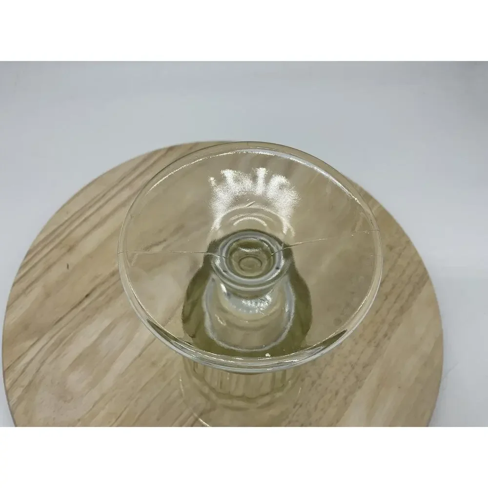 Pressed Glass Goblet Iced Tea Footed Clear Yellow Tint Paneled Flared‎ Rim Heavy